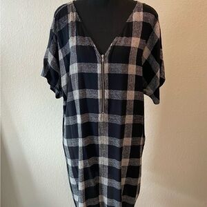 MADEWELL Women's Tunic Sz M Blk White Southern Country Cottage Capsule Wardrove